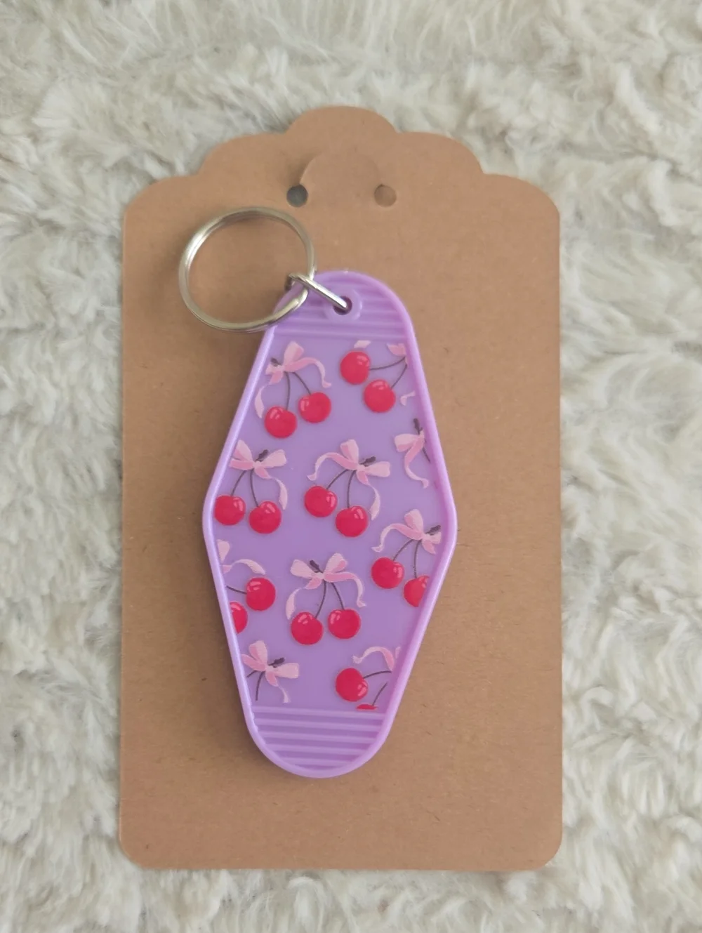 Keychain Handmade Happy Vibes Only Lavender Keychain